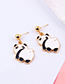 Fashion White Cartoon Panda Decorated Earrings