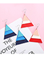 Fashion Navy+blue Triangle Shape Design Simple Earrings