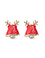 Fashion Red Christmas Elk Shape Design Earrings