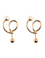 Fashion Gold Color Oval Shape Design Pure Color Earrings