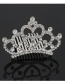 Fashion Silver Color Crown Shape Decorated Hair Accessories(1pcs Hair Hoop+1pcs Comb+2pcs Hair Clip)