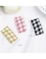 Fashion Pink+white Grids Pattern Decorated Hair Clip