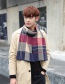 Fashion Gray+red Grid Pattern Decorated Knitted Men's Scarf