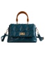 Fashion Blue Buckle Decorated Square Shape Handbag