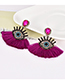 Fashion Purple+black Eye Shape Design Tassel Earrings