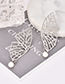 Fashion Silver Color Hollow Out Butterfly Decorated Earrings
