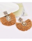 Fashion Khaki Square Shape Diamond Design Tassel Earrings