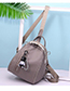 Trendy Light Gray Letter Pattern Decorated Backpack Without Pendant