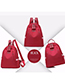 Trendy Claret Red Pure Color Decorated Simple Backpack