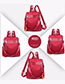 Trendy Claret Red Tassel Decorated Pure Color Bag