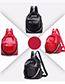 Trendy Red Pure Color Decorated Leisure Backpack