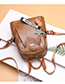 Trendy Light Brown Zippers Decorated Backpack Without Pendant