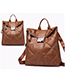 Trendy Brown Grid Pattern Design Pure Color Backpack