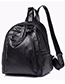 Trendy Black Muti-layer Zippers Design Backpack