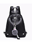 Trendy Black Fuzzy Ball Decorated Backpack With Pendant