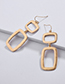 Fashion Gold Color Square Shape Decorated Pure Color Earrings