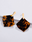 Fashion Beige Square Shape Decorated Earrings