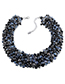Fashion Blue Full Bead Decorated Pure Color Necklace
