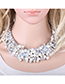 Fashion Gray Full Bead Decorated Pure Color Necklace
