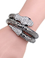 Fashion Dark Gray Snake Shape Decorated Opening Bracelet