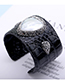 Fashion Beige Diamond Decorated Opening Bracelet