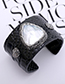 Fashion Black Diamond Decorated Opening Bracelet