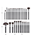 Fashion Black Flat Shape Decorated Make Up Brushes(32pcs)