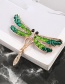 Fashion Green Dragonfly Shape Design Brooch