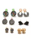 Fashion Multi-color Flower Shape Decorated Earrings(6pairs)