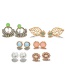 Fashion Multi-color Leaf Shape Decorated Earrings(6pairs)