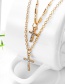 Fashion Gold Color Cross Shape Decorated Pure Color Necklace