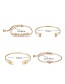 Fashion Gold Color Pure Color Decorated Opening Bracelet(4pcs)