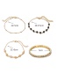 Fashion Gold Color Diamond Decorated Bracelets(4pcs)