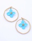 Fashion Pink Flower Shape Decorated Round Earrings