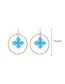 Fashion Blue Flower Shape Decorated Round Earrings