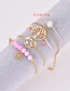 Fashion Pink Hollow Out Tree Decorated Bracelet(5pcs)