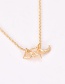 Fashion Gold Color Moon&star Decorated Pure Color Necklace
