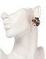 Fashion Gray Full Diamond Decorated Tassel Earrings