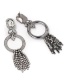 Fashion Silver Color Round Shape Decorated Tassel Earrings