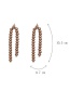 Fashion Brown Pure Color Decorated Tassel Earrings