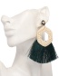 Fashion Green Tassel Decorated Earrings