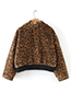 Fashion Brown Leopard Pattern Decorated Coat