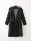Fashion Black Pure Color Decorated Cotton Coat