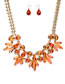 Fashion Orange Full Diamond Decorated Jewelry Set