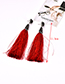 Fashion Red Tassel Decorated Earrings