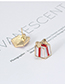 Fashion Red+white Gift Box Shape Decorated Earrings