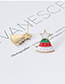 Fashion Red+white Santa Claus Shape Decorated Earrings