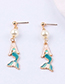 Fashion Red Fish Tail Shape Decorated Earrings