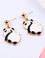 Fashion White+balck Panda Shape Decorated Earrings