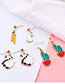 Fashion Blue+red Cactus Shape Decorated Earrings
